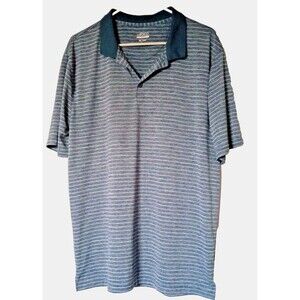 BCG Men’s Shirt Size XL Polo Golf BLue White Striped